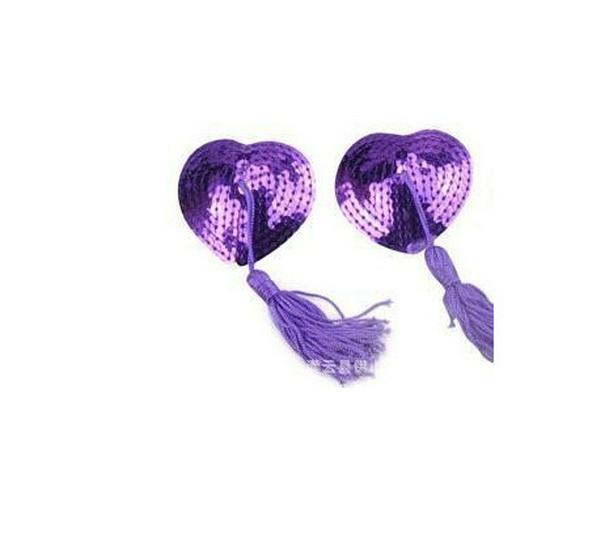 Tassel Heart Sequin Nipple Covers – Sexy Lingerie Accessories with Blood Drop Design