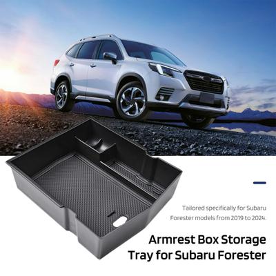 Box na loketní opěrku Úložný zásobník pro Subaru Forester 2024-2019 Otvor USB Vyjímatelné podložky Snadná instalace Vnitřní organizér pro snadný přístup Skryté úložiště