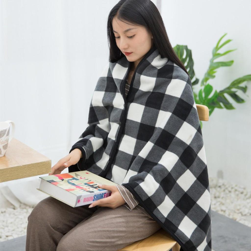 "Class A Soft Flannel Office Shawl Blanket - Thick, Cozy, Multifunctional for Autumn & Winter"