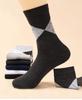 Zhuji Men's Mid-Calf Socks: 5-Pair Gift Box - Warm, Sweat-Absorbent, Thickened Combed Cotton for Autumn/Winter.