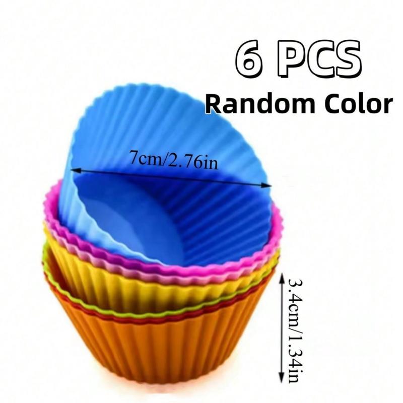6/12pcs Silicone Cupcake Liners Reusable Baking Cups Nonstick Easy Clean Pastry Muffin Molds 4 Shapes Round, Stars, Heart, Flowe