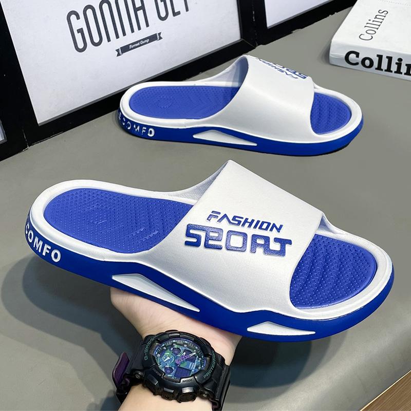 Fashion&Sports Men's Summer Slippers Anti-slip PVC Durable Slipper Outdoor Beach Flip Flops for Men Household Comfortable Shoes
