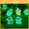 Cute Miniature Luminous Panda Resin Figurines For Desktop And Car Decoration