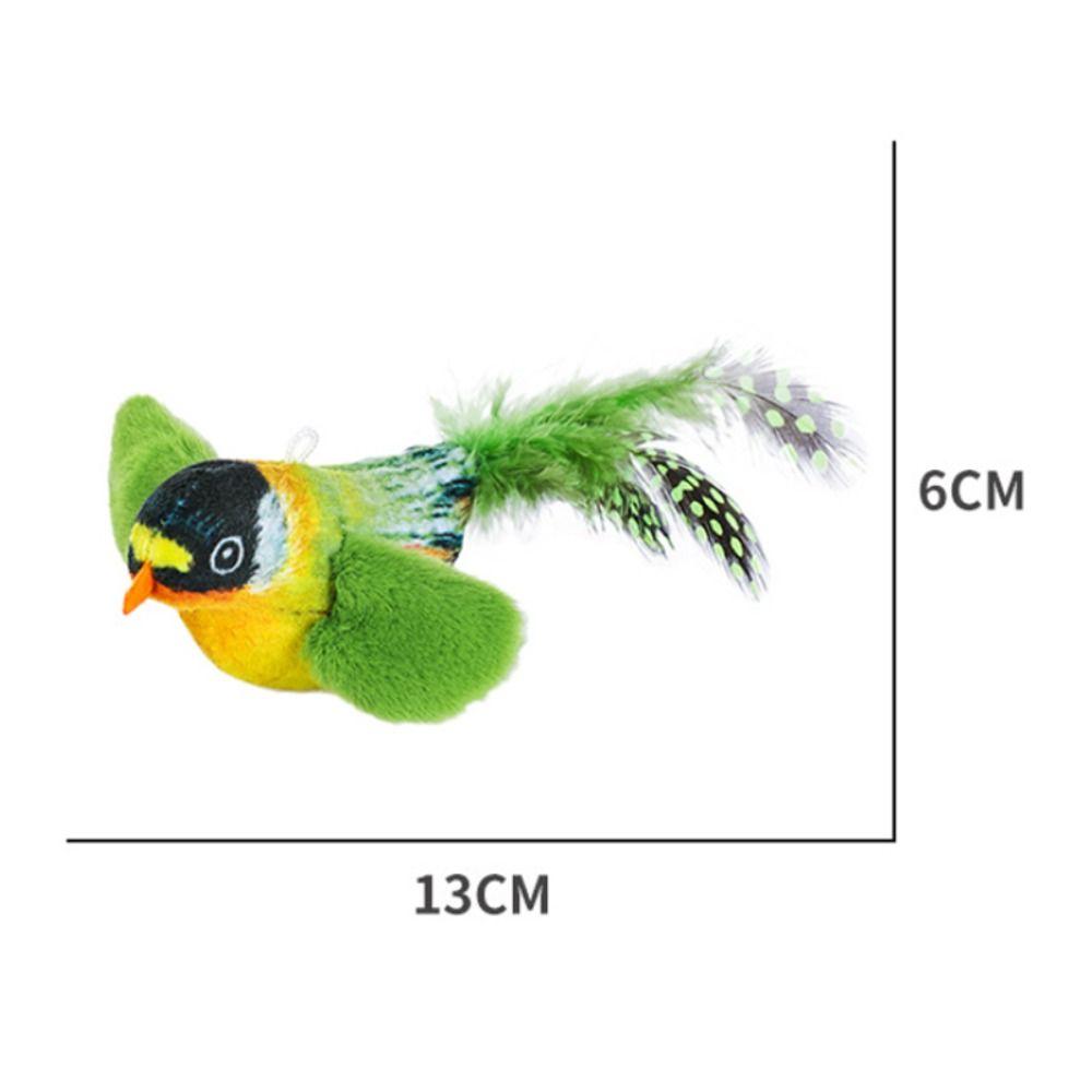 Chirping Interactive Pet Toy Teasing Toy Plush Bird Toy Simulation Bird Cat Toys  Relieve Boredom
