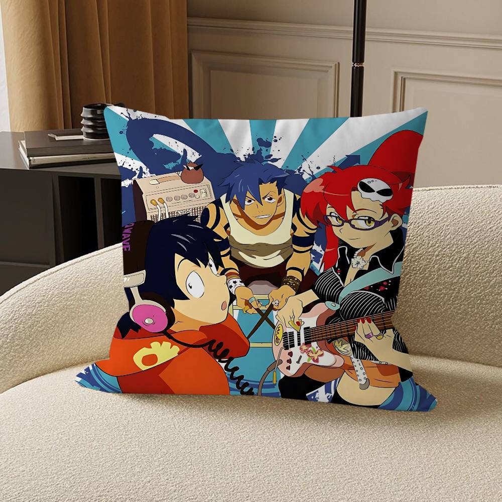 Anime G-Gurren Lagann Cushion Cover Inches Farmhouse Decor Home Throw Pillow Covers for Couch Decorations