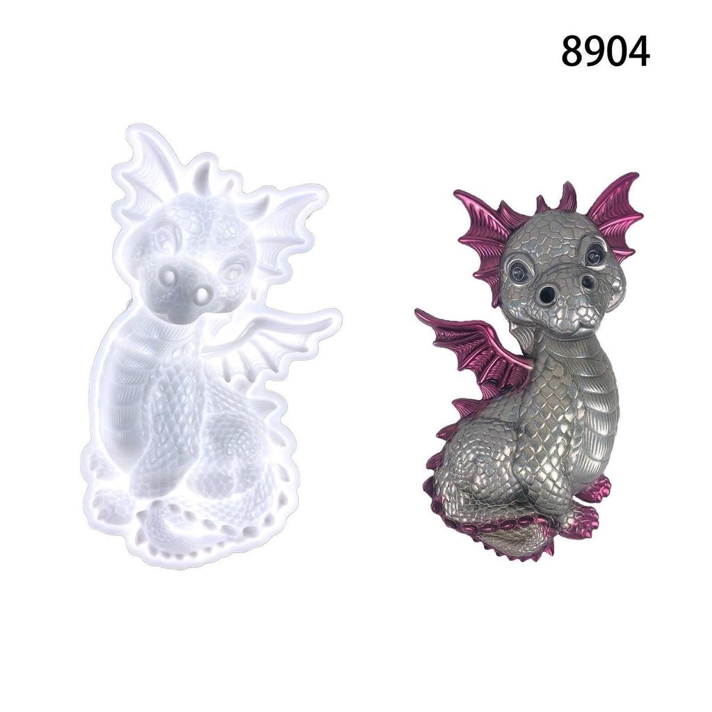 Cute Flying Dragon Snake Epoxy Mold Wall Home Decoration for Desktop Ornaments Flower Snake Flying Dragon Mold Molds DIY Craft