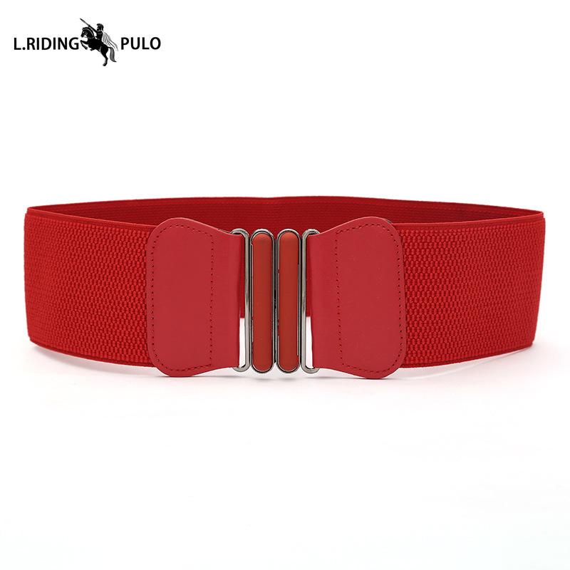 Damen Taillengürtel Locker und Eng Schlichte Dekoration Allround Kleid Daunenjacke Taillendekoration PU-Ledergürtel Elastisch 7,5 cm