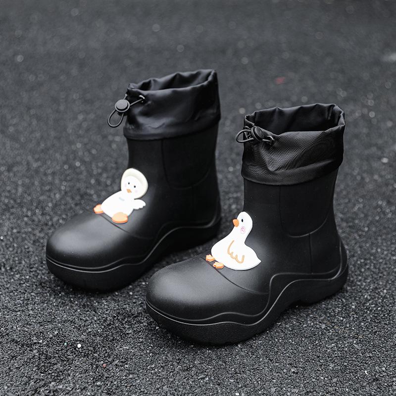 

Women s platform rain shoes non-slip outdoor water shoes fashionable waterproof boots women s shoes wear medium tube rain boots 40-41