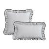 Ins Cotton Linen Pillow Cover Black Trim Scalloped Ruffle Edge Cushion Case Modern Farmhouse Decorative Throw Pillowcase Sofa Bed Cover