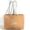 Logo Paper Bag Shoulder Bag Tote Bag Leather Beige/White