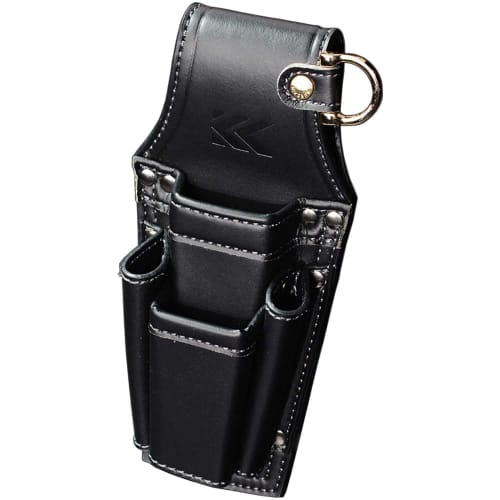Fujiya Driver and Pliers Holder, 2 Tiers, Black and Gold, Light PU Leather Series, AH-72BG
