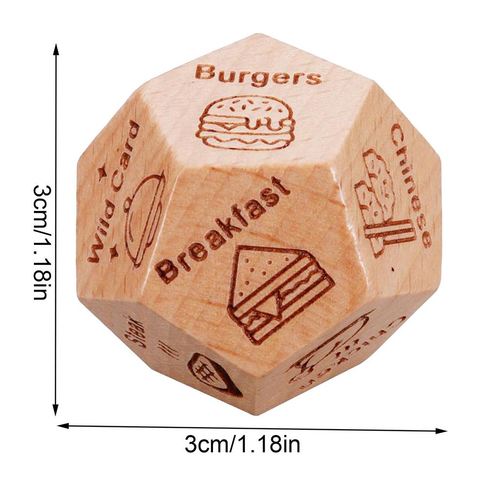 Food Dice Food Dicesion Game Wooden Dice Couple Date Night Ideas Funny Gift for Couples Anniversary Halloween Valentine's Day