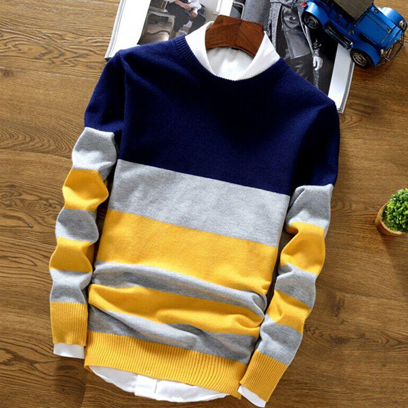Stylish Men's Casual Long Sleeve Loose Knitwear Pullover Tops For Every Season