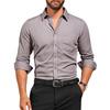 Men's Long-sleeved White Shirt: Breathable, Stretchy, Crease-resistant, Plain-coloured Business Shirt
