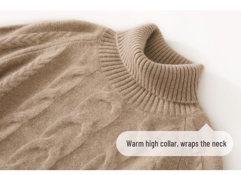 Autumn Winter Cashmere Knit High Collar Raglan Sleeve Women's Shirt