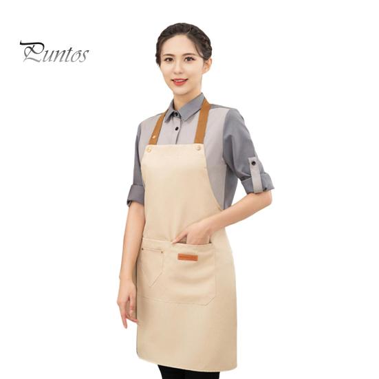 Waterproof Apron for Men Women Adjustable Length Waist Tie Multi-Pocket Apron for Kitchen Grill Restaurant Bar Cafe Beauty Salon Nail Studio Uniforms