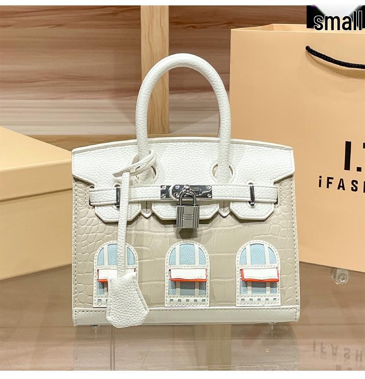 Platinum Women's Crocodile Pattern Color Block Handbag - European & American Fashion