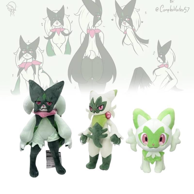 Meowscarada Plüschtier, niedliche Cartoon-Mädchenpuppe, Kindergeschenk, Weihnachtspuppe