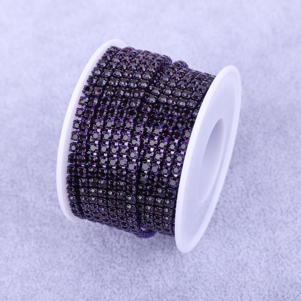 

Гальванізований скляний ланцюжок з кристалами - Однорядний ланцюжок з кігтиками для DIY костюмних аксесуарів SS8 (1 yard/piece)