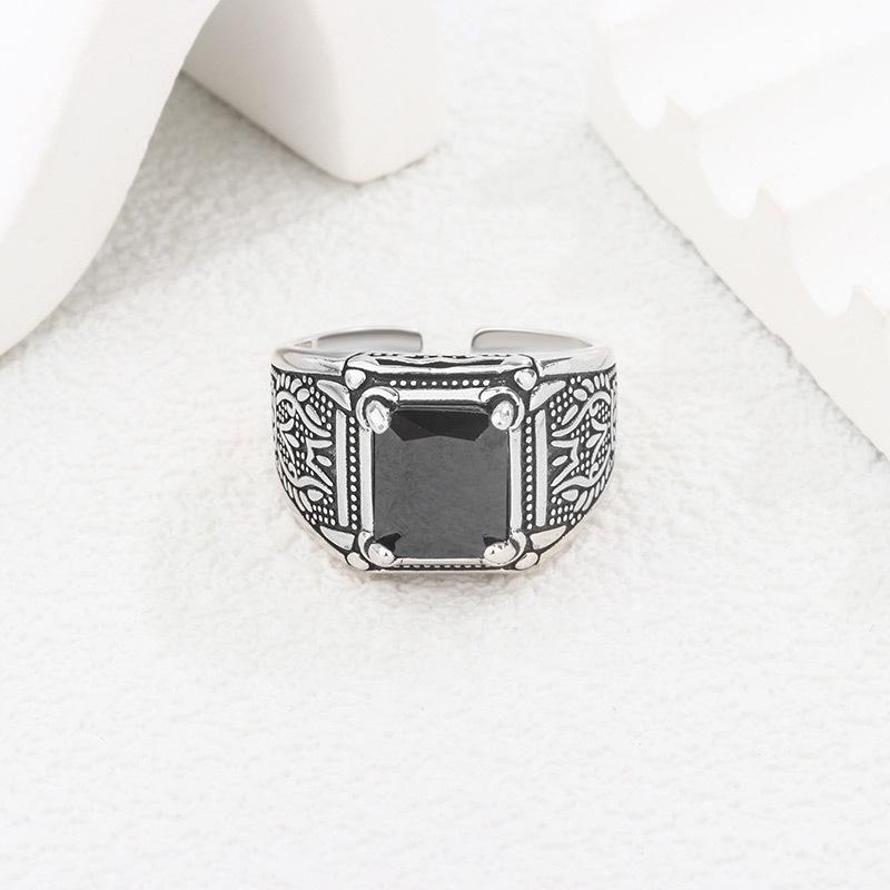 Yin Taifei Retro Korean-Japanese Silver Open Ring - Versatile Court Style for Women & Men