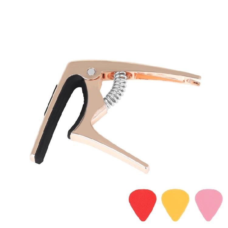 Guitar Capo Adjustable Guitar Capo Tuning Tone Clip with 3Pcs Guitar Plectrums