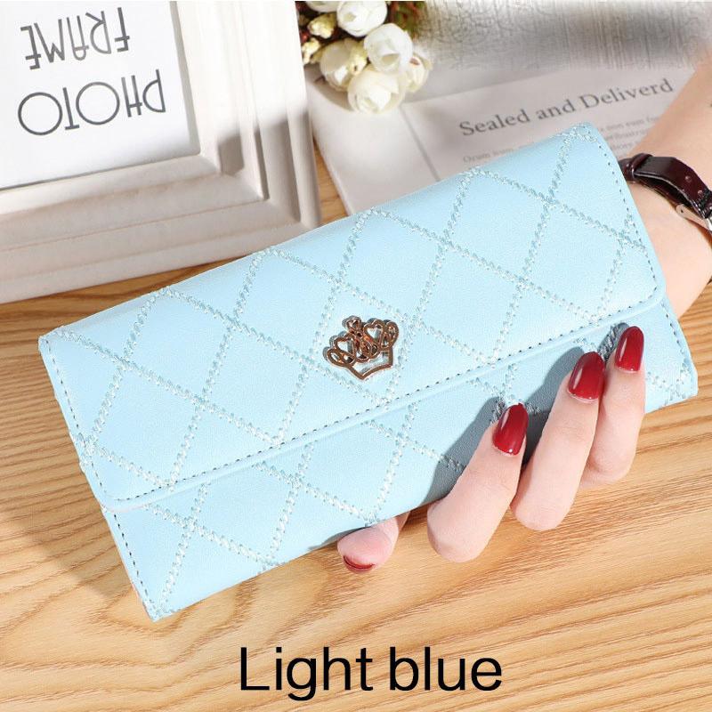 Кошельки для женщин милые розовые карманные женские кошельки кошельки клетчатая длинная сумка для телефона карман для денег держатель для карт женский кошелек-кошелек Pack of 1 светло-синий 1320₽