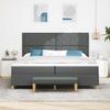 Box Spring Bed with Headboard Dark Gray 200 x 200 cm Fabric
