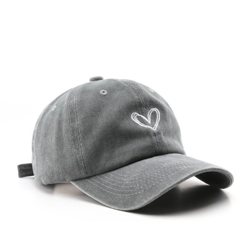 

Vintage Washed Unisex Love Embroidered Baseball Cap Adjustable Dad Hat for Outdoor Travel Retro Sun Cap for Men And Women 56-58cm серый