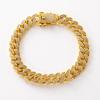 Luxury Hip Hop Dog Collar, Gold Tone Stainless Steel Cuban Chain, Durable Diamond Inlaid Pet Jewelry for Daily Walking