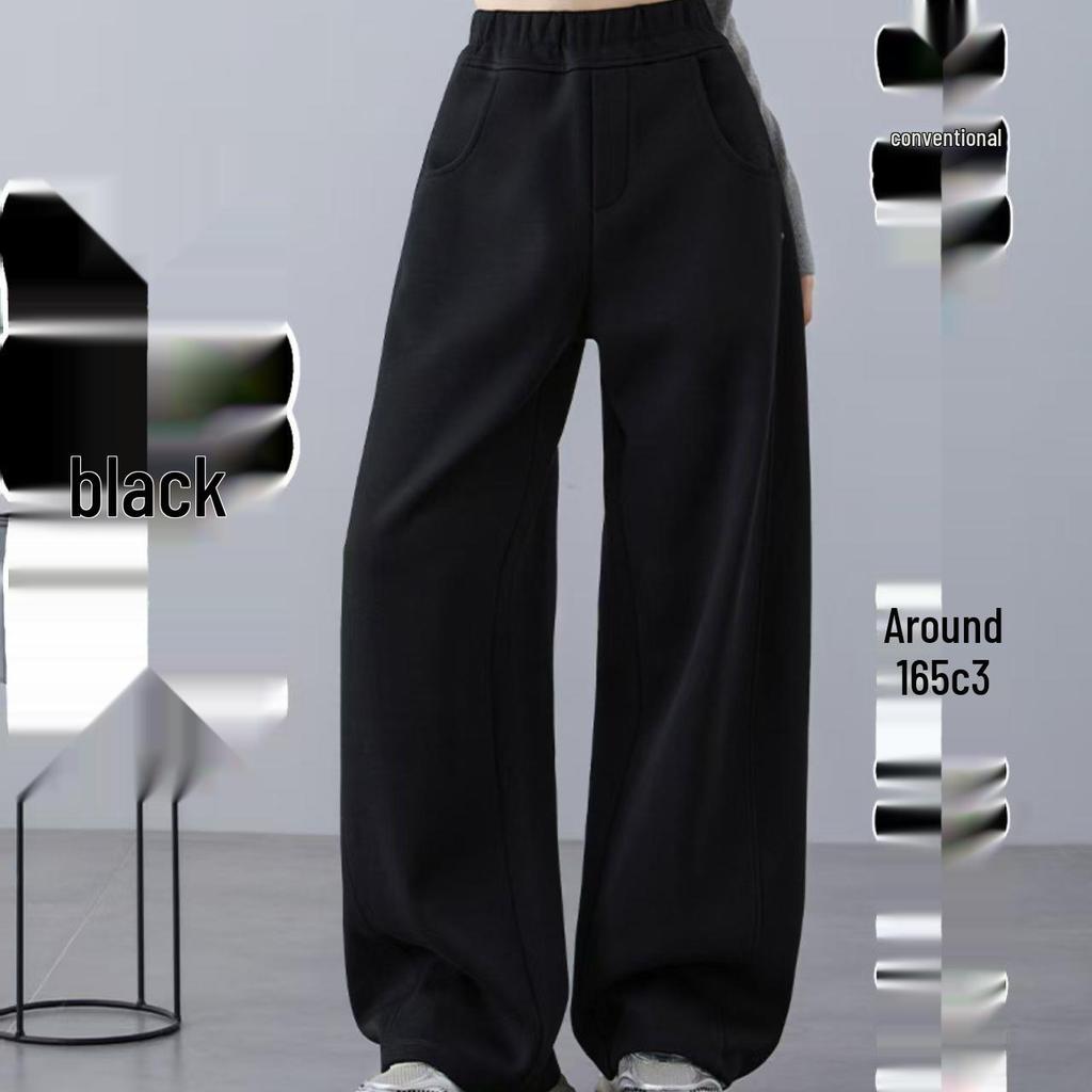 Women's Spring High Waist Wide Leg Sweatpants - Casual, Slimming American Style