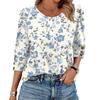 Womens Tops 3/4 Sleeve With Buttons Casual Blouses Summer Outfits Beach Vacation Clothes