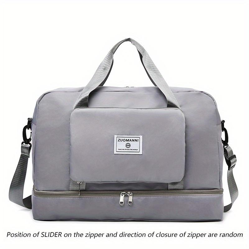 Large Capacity Foldable Travel Duffel Bag with Shoe Compartment, Sports Gym Tote Bag, Weekender Overnight Duffle Bag, Ideal for Travel, Vacation, Gym
