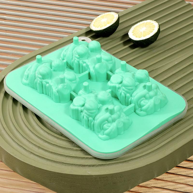 

Форма для льда в виде льва, Форма силиконовая в виде льва-пагоды, Решетка для льда, Инструмент для охлаждения кофе, молока, чая, Мультяшный ледогенератор, Кухонные гаджеты зелёный