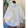 2026 Spring/Autumn Chic Pleated Loose Lantern Sleeve Slimming Top for Women