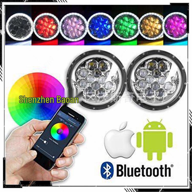 7-Inch 5D RGB LED Headlights for Jeep Wrangler and Harley Davidson