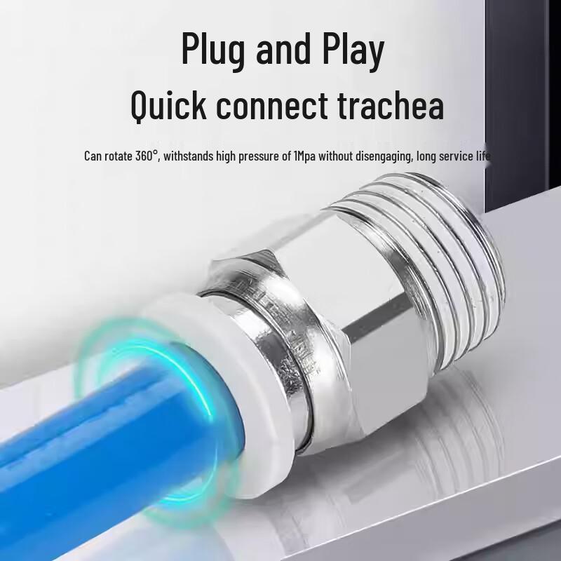 PC Threaded Straight Air Tube Connector