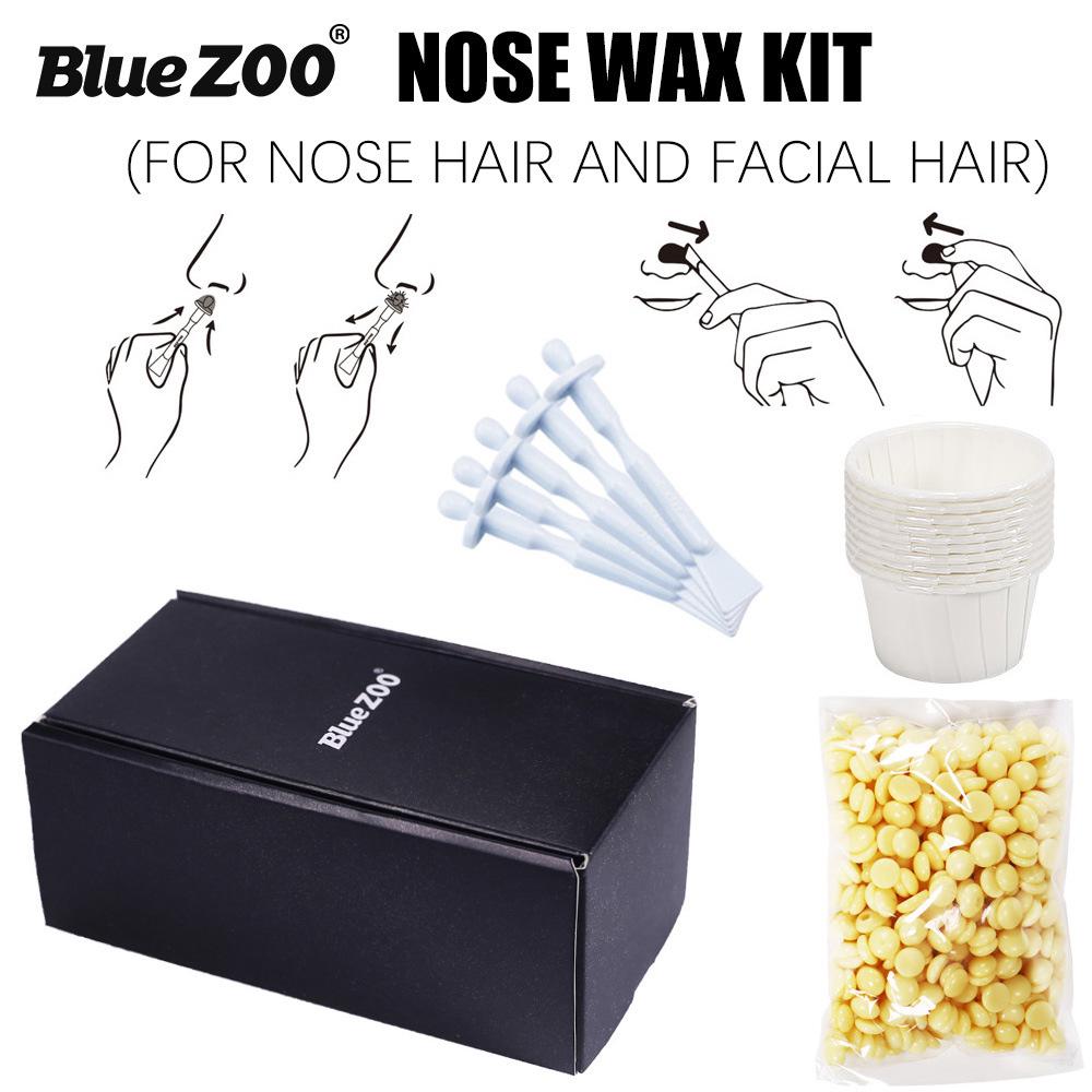 Blue ZOO No Wax Paper Quick Soild Wax Beans Face Nose Portable Hair Remove Suit