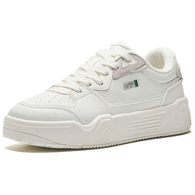 Anta C37 Series Comfortable Versatile Non-Slip Wear-Resistant Low-Top Skate Shoes Women Sneaker Ivory-White 122528027-1