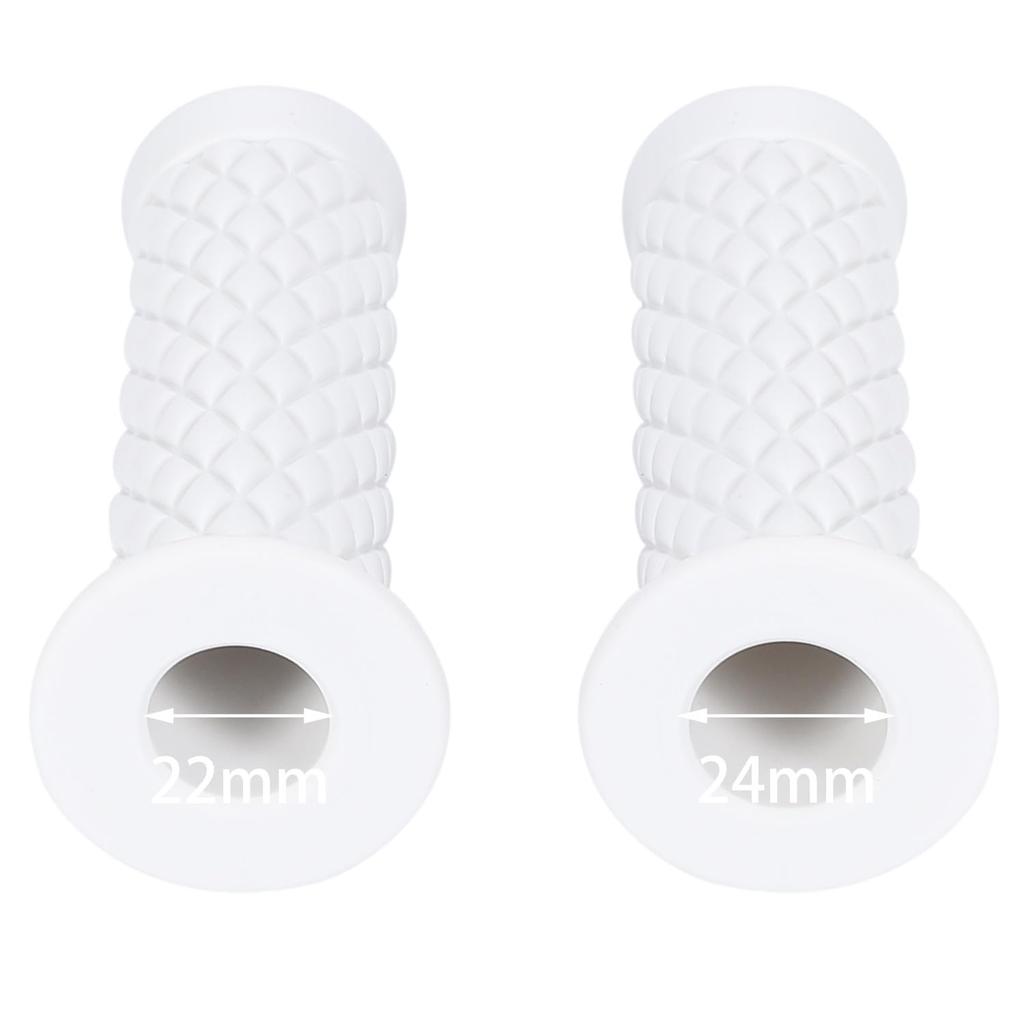 Nakira Motorcycle Grip Moped Handle 0.9 Inch (22.2 Mm) Non-Piercing Rubber C-Shaped (White)