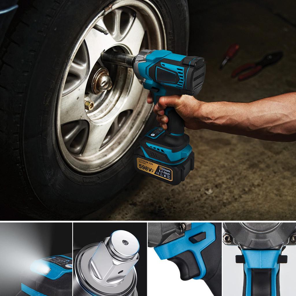 1200W 1/2 Inch Brushless Electric Impact Wrench Cordless Portable Electric Wrench Screwdriver Repair Power Tools