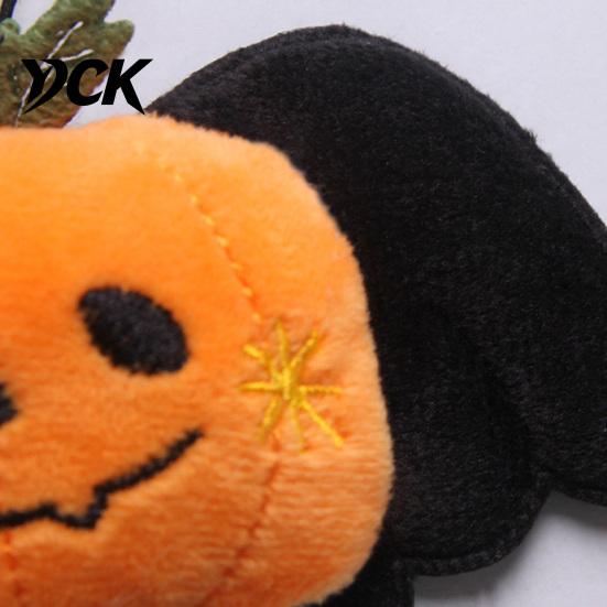 Holiday Atmosphere Pet Decor Halloween Collar Charm, Plush Ghost Pumpkin Pendant, Soft Stuffed Durable Play Toy Hanging Ornament for Cats, Small