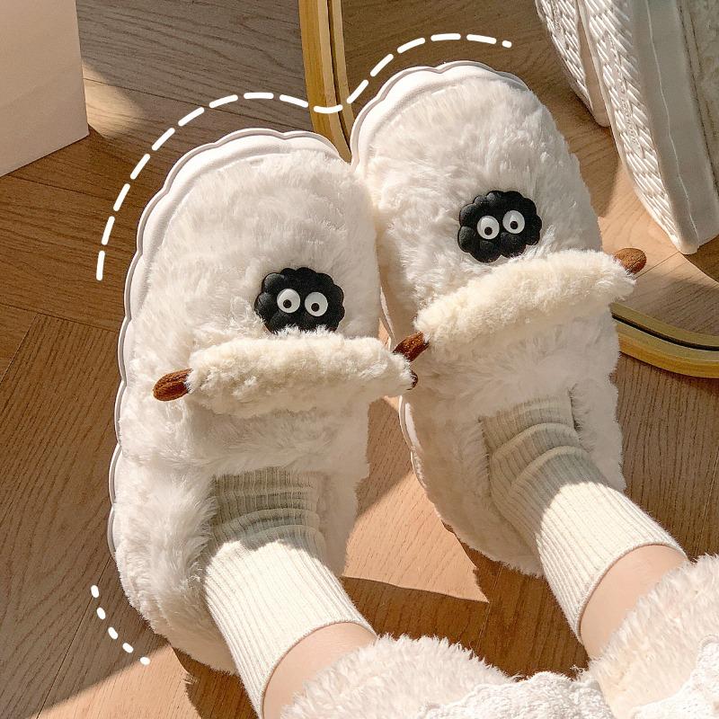 thick-soled cotton slippers women's new winter all-inclusive with confinement warm plush couple home cotton shoes outside