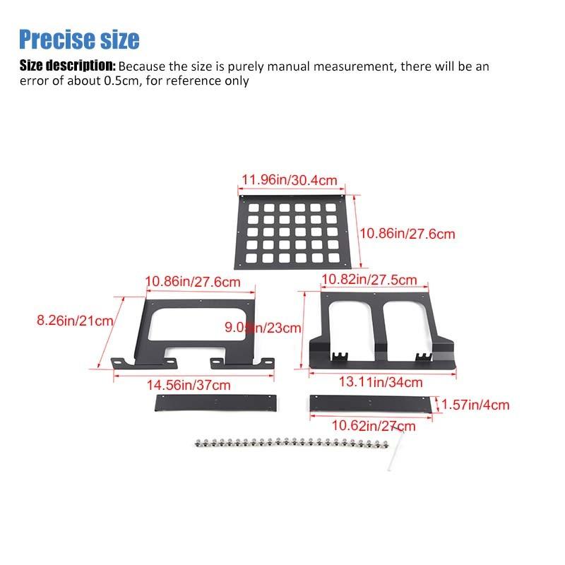 Top Front Roof Rack Shelf Luggage Storage Carrier Shelf For Jeep Wrangler JL For JT Gladiator 2018 Up Interior Accessories ( Iron)