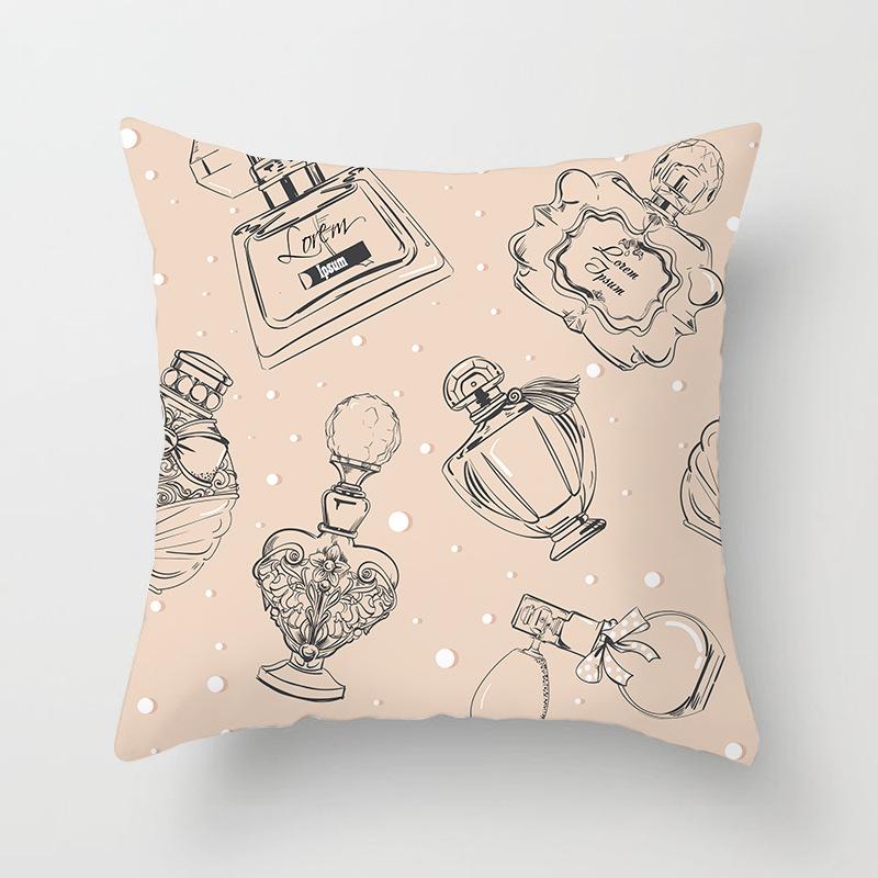 New Perfume Floral Pillows Case Modern Fashion Lady Decorative Pillows Cover Livingroom Bedroom Sofa Seat Simple Cushions Case