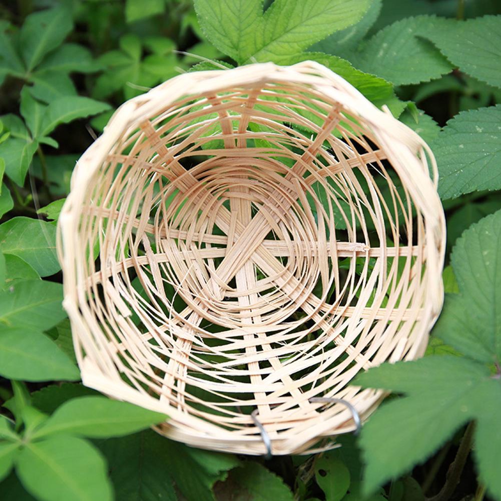 Bambusgewebe mit Haken für Vogelnester Naturgras Outdoor Haus Käfig Vogel Vogel Ei Käfig Deko F0F7