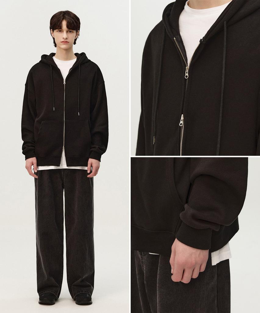 Topboy [2Pack Non-Fleece Or Fleece] Essential Oversized Two-Way Zip-Up Hoodie 3 Colors (Type B)