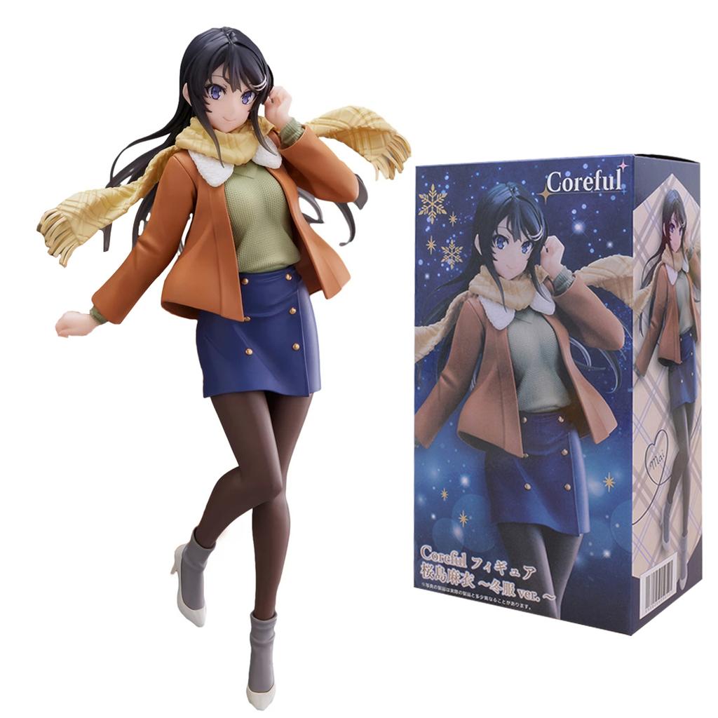 22cm Mai Sakurajima Does Not See The Bunny Girl's Ancestors Model Winter Clothes Sakurajima Mai PVC Action Model Model Playthings