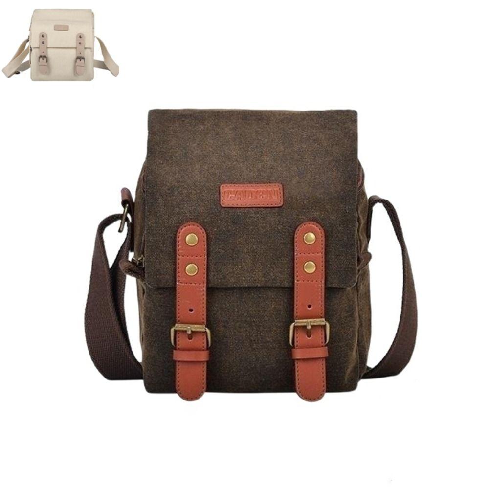 Casual Water-resistant Canvas Camera Storage Bag Shockproof Sling Bag For Action Camera Photography Accessories