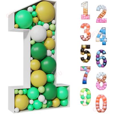 Giant Number Balloon Frame Birthday Balloon Filling Box 1st One Birthday Party Decorations Kids Anniversary Wedding Decor