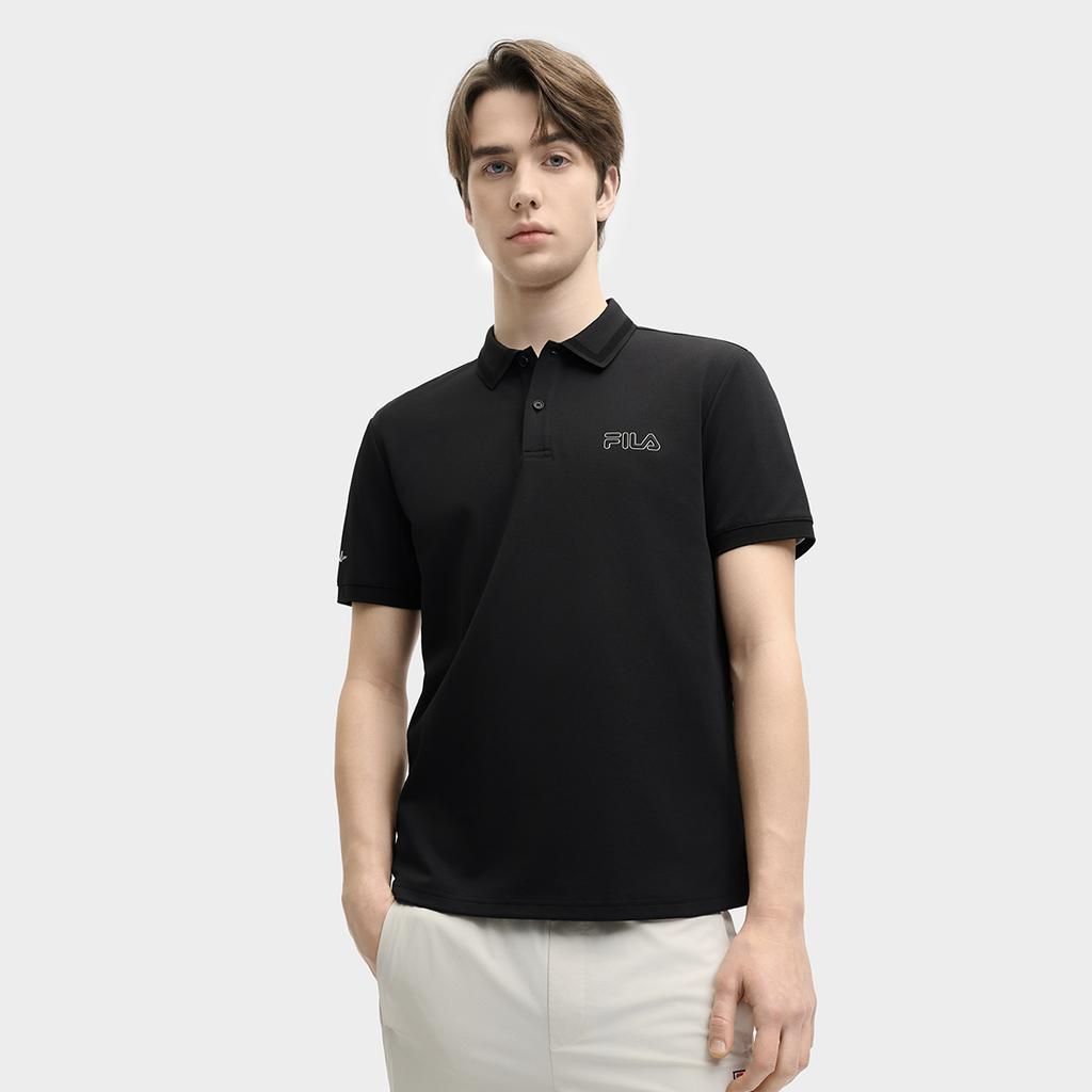 New FILA MODERN HERITAGE Polo Shirt Men's Jet Black F11M528110FBK